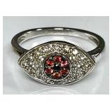Sterling silver evil eye ring