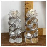 Pair of Baccarat crystal candle holders