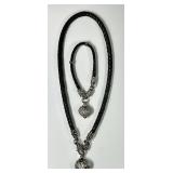 Judith Ripka sterling silver necklace & bracelet