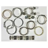 Assorted metal costume jewelry bracelets