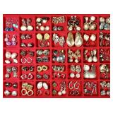 Huge lot of costume jewelry clip-on earrings