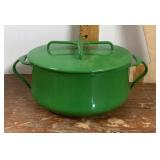Dansk green enamel pan with lid