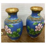 Pair of small cloisonne vases