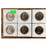 6 Kennedy half dollars