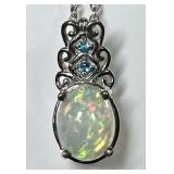 Sterling silver opal necklace