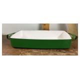 Dansk green enamel casserole