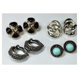 4 pair designer clip on earrings