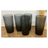 5 smoked glass tumblers
