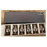 Set of 6 sterling silver salt shakers