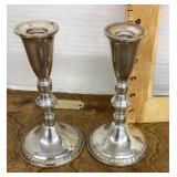 Pair of weighted sterling candlesticks