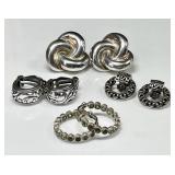 4 pair sterling silver clip on earrings