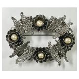 Miriam Haskell filigree butterfly brooch