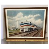 Freedom Train print mounted to board