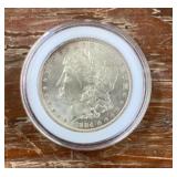 1884 Morgan silver dollar