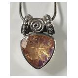 Sterling silver quartz necklace