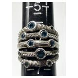 Judith Ripka sterling silver blue topaz ring