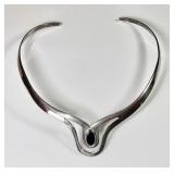 Sterling silver onyx collar necklace