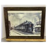 Framed railroad print
