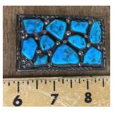 Dave & Celia Nieto Zuni turquoise belt buckle