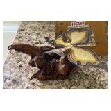 Mid century brass butterfly on driftwood