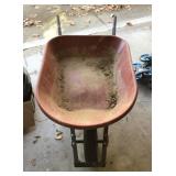 Wheel barrow with plastic tub