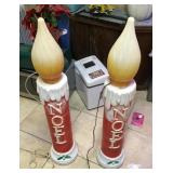 2 Noel candle blow molds