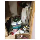 Holiday decor under stairs