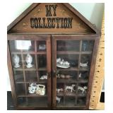 Collectibles wall cabinet and contents