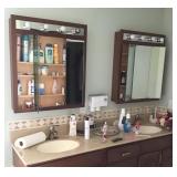 Contents of bathroom and closet