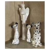 Ceramic dalmations and 14" angel