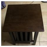 Square wood side table