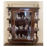 Wall mount display cabinet with figures