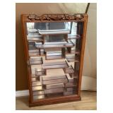 19x33 wall-mount mirrored curio shelf