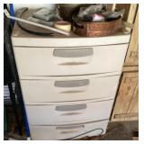 Plastic 4-drawer organizer and contents