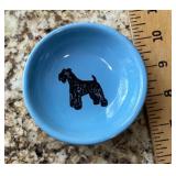 Blue Frankoma bowl with terrier design