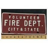 Heavy Volunteer Fire Department license plate