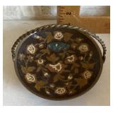 Enameled brass basket