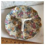 German "Cheery Chintz" hintz tidbit plate