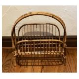 Rattan magazine rack