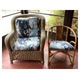 Rattan and wicker patio chairs