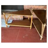 2 MCM rattan side tables