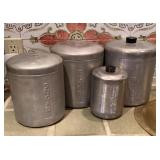 Vintage aluminum canister set