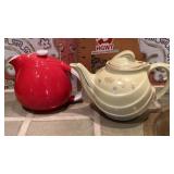 2 Hall pottery teapots
