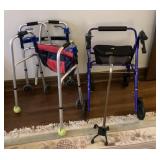Walkers and cane