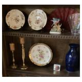 2 shelves of home decor