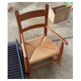 Childï¿½s rocker with rattan seat