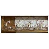 Hand painted glass chicken dishes