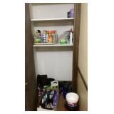 Utility closet w/ cleaning supplies & light bulbs