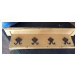 30" Wall shelf with hooks