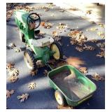 John Deere pedal tractor with wagon